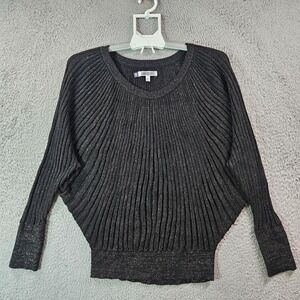 JLO Jennifer Lopez Top Women Medium Cape Sleeve Glitter Black‎